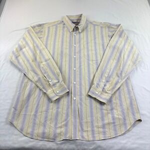Ralph Lauren Purple Label Shirt Mens XL Beige Striped Button Up Made In Italy